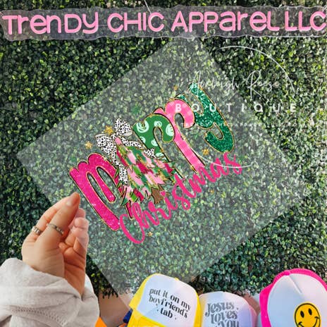 Joyeux Noël Transfert DTF pour la vente par Trendy Chic Apparel LLC