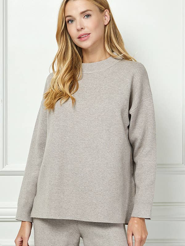 SW6720 Mock-Neck Sweater Top with Relaxed Fit for wholesale by See and Be Seen