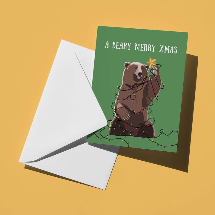 Have a Beary Merry Christmas Holiday Card for wholesale by Hi From Studio