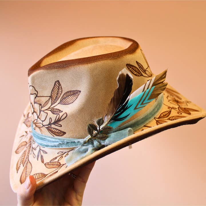 Wildflowers and Barley - Wholesale Hat Accessory - Women's - Handmade Teal & White Duck Feather Pick