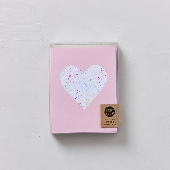 Knot & Bow - Wholesale Love Card - Boxed Set of 8 Cards | Splatter Heart Greeting Cards1