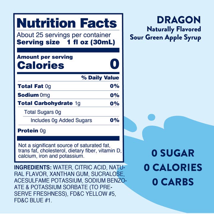 Jordan's Skinny Mixes - Wholesale Cocktail Mix/Syrup - Sugar Free Sour Dragon™ Syrup5