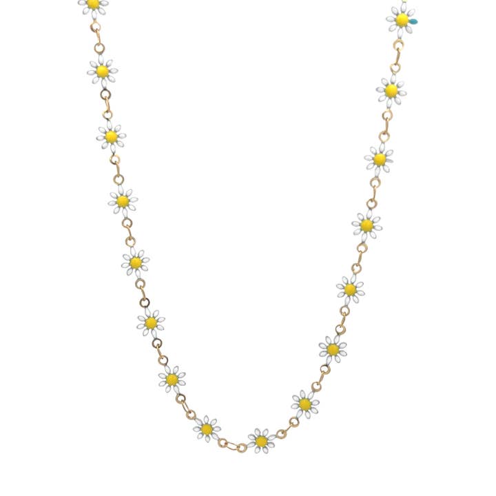 AMORINO SRL - Venta al por mayor Collares con colgantes/abalorios - Collar con margaritas - JN2368F149 ORO