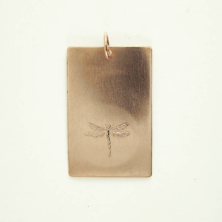 Pendentif en forme de libellule, 1 x 1 1/2 po, cuivre 8C pour la vente par David Stepan