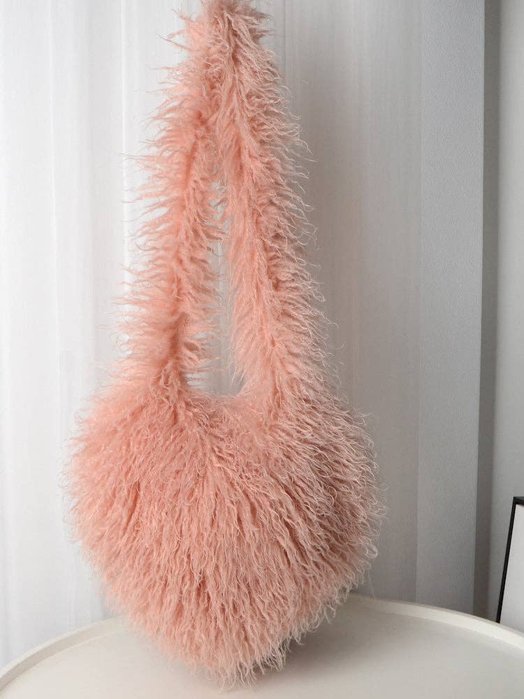 Sweetkama - Wholesale Crossbody Bag - Women's - Ladies Y2K Heart-Shaped Plush Bag SKAB409116