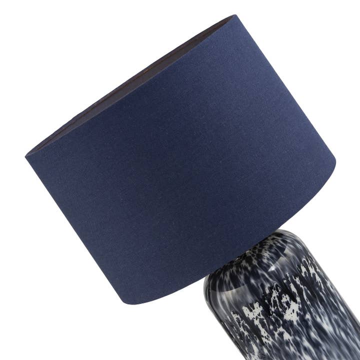 Happy Homewares – wholesale Accent/desk lamp – Modern Navy Blue and Smoked Grey Marble Snowflake Glass Table Lamp with Shade2