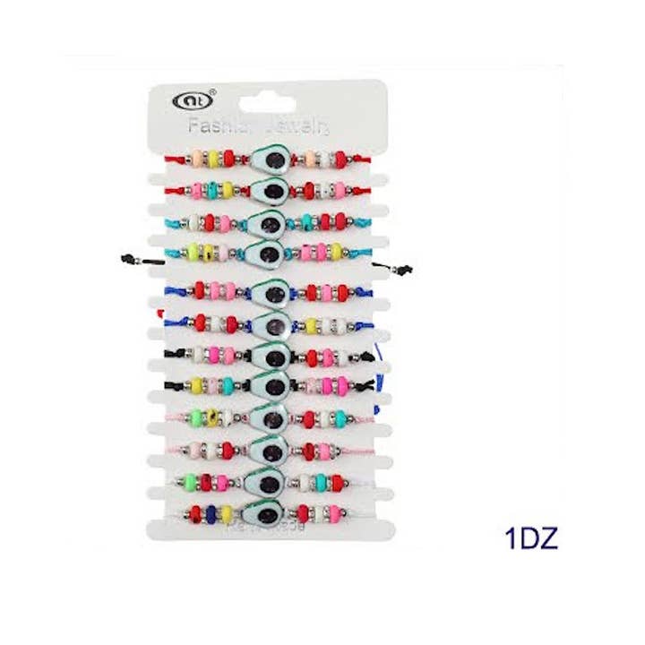 Atlas Fashion - Wholesale Woven/Braided Bracelet - Avocado Bead Adjustable Thread Bracelet1