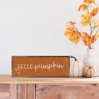 Kendrick Home - Wholesale Sign - Hello Pumpkin Orange1