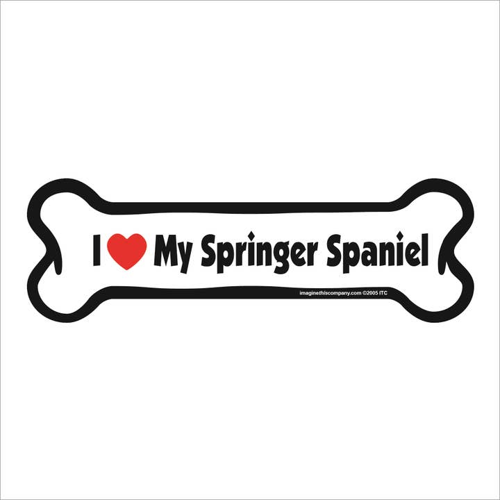 Aimant pour voiture en forme d'épagneul avec motif « I Love My Springer Spaniel » pour la vente par Imagine This Company
