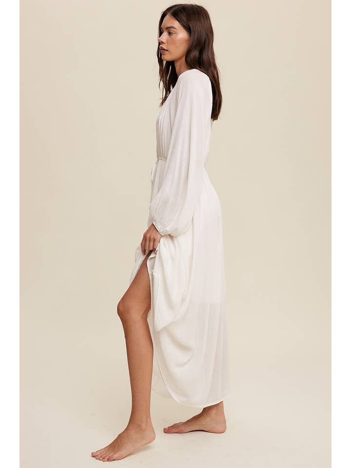 Sheer Trend – wholesale Klänning - Dam – Knapp Fram Drapey Maxi Klänning