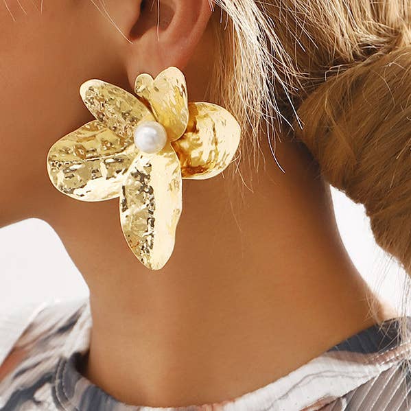 Flower Shape Drop Earrings - Urban Style for wholesale by UZ Wholesale Store