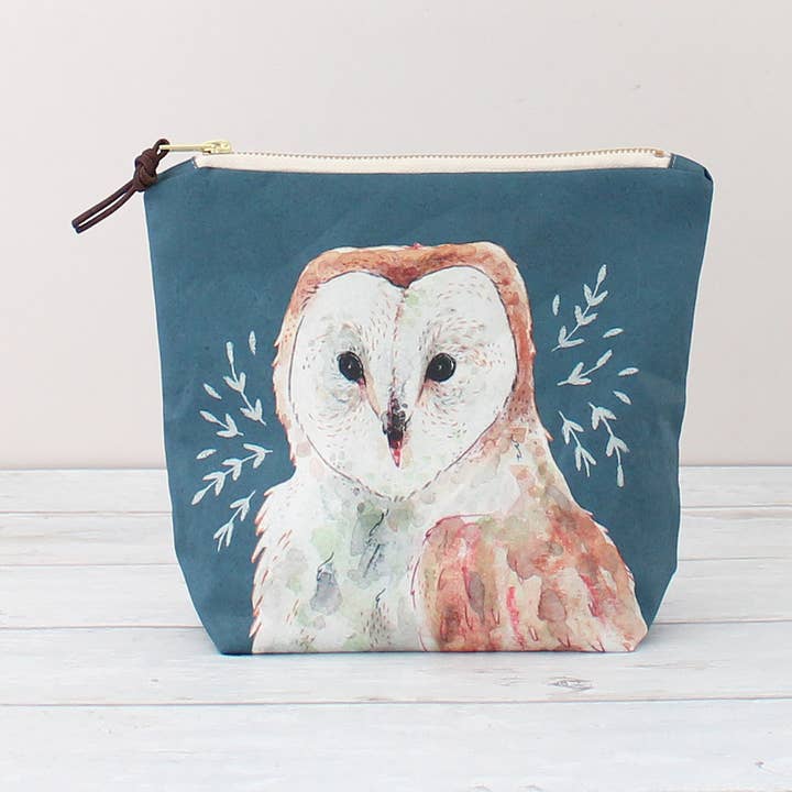 Oliver il Gufo | Grande Pochette con Cerniera | Borsa Cosmetica per la vendita all'ingrosso da parte di The Blue Rabbit House