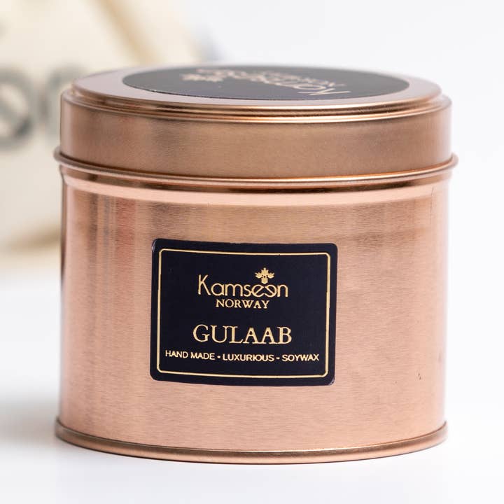 GULAAB- Bougie parfumée végétalienne sans cire de soja ni paraben pour la vente par KAMSEEN