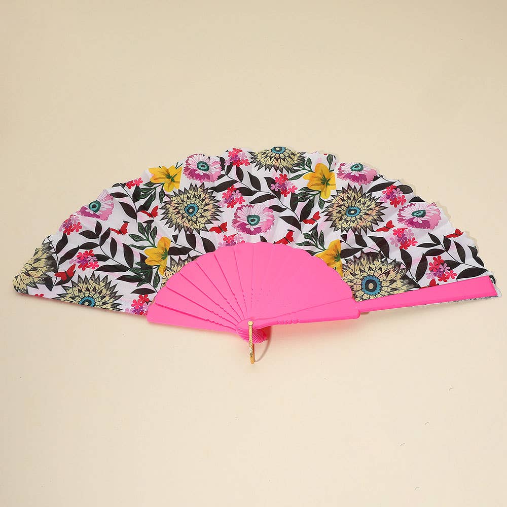 Sensibling Corp. - Wholesale Handheld Folding Fan - 12PCS - Bold Vibrant Floral Pattern Printed Folding Fans3