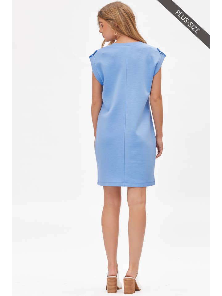Dear Scarlett - Wholesale Dress - Women's - PLUS SIZE Cap Sleeve Scuba Modal A-Line Dress TRV-RETREATP