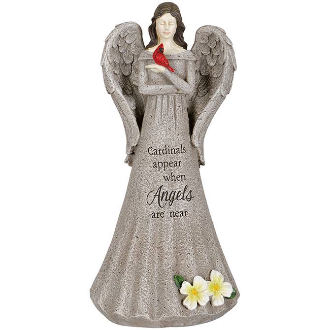 "Angels Are Near" Cardinal Memorial Statue for wholesale by Gift & Garden by Carson