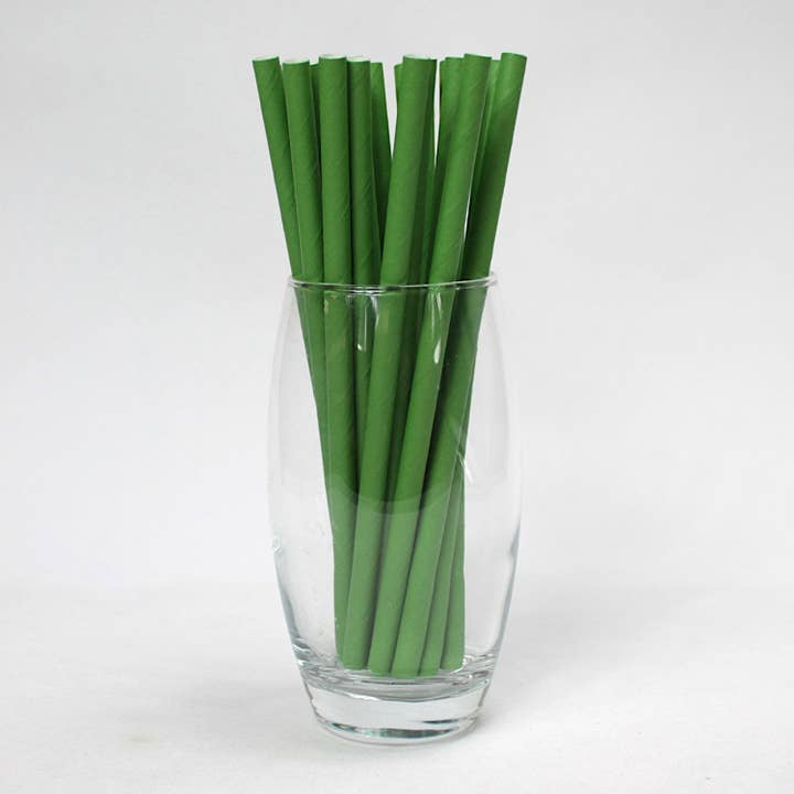 Innovative Paper Solutions - Venta al por mayor Pajitas para beber - Pajitas de papel verde (8 mm x 200 mm)