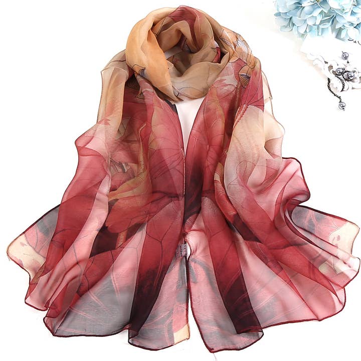 SALINA TRADING INC - Wholesale Scarf – Women's - Summer Lotus Flower Print Sunscreen Scarf