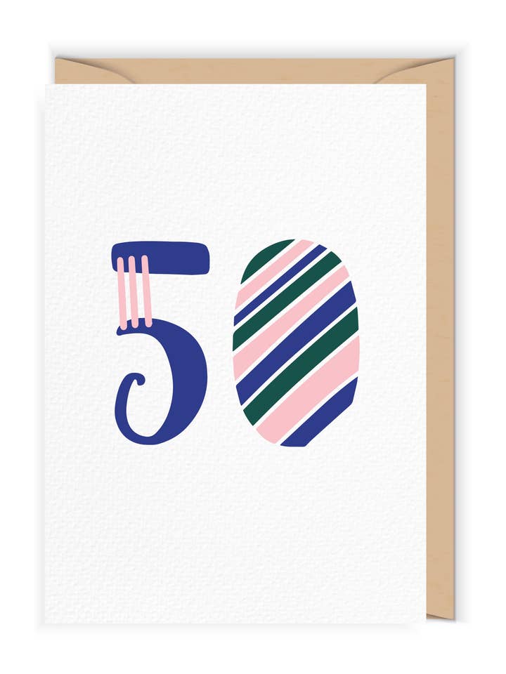 Cartão de aniversário de 50 anos | Cartão de aniversário de 50 anos por atacado de Cudowianki