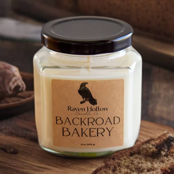 Vela de cera de abejas de soja Backroad Bakery (8 oz) para venta al por mayor de Raven Hollow Candle Co.