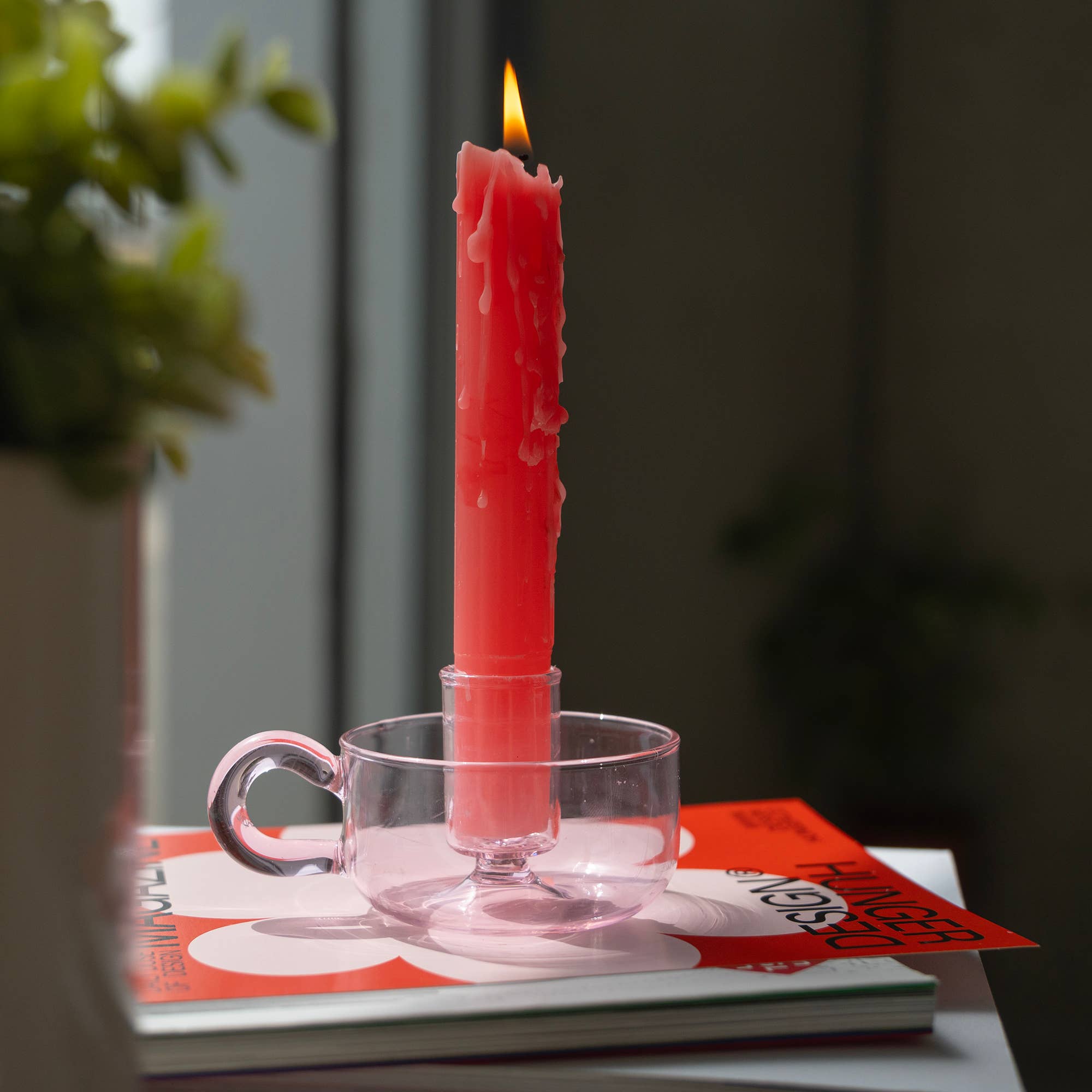 Helio Ferretti - Wholesale Candle Holder - PINK CRYSTAL s2 CLASSIC CANDLE HOLDER HF1