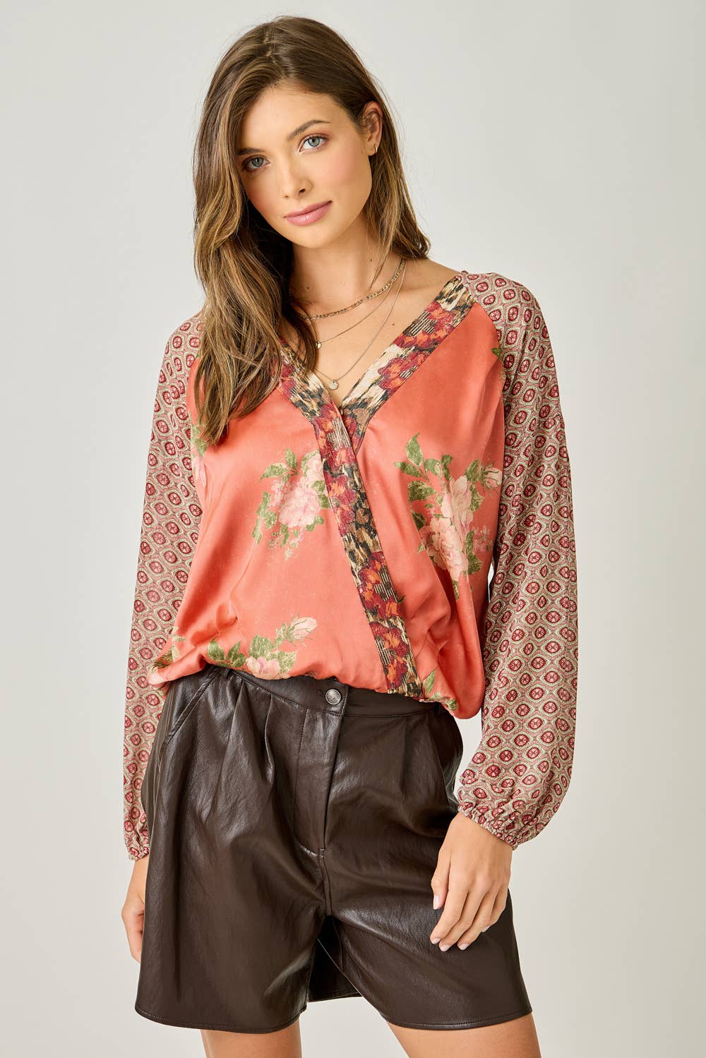 Mystree - Wholesale Blouse - Women's - 61318 Mixed Print Blouse6