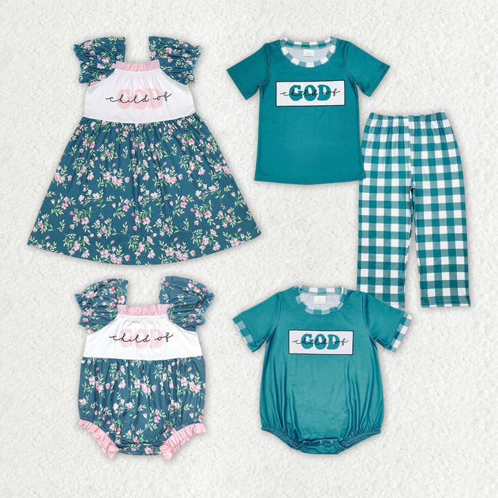 Baby Girls Boys Child Of God Sibling Dresses Rompers Clothes Sets for wholesale by Aier Wholesale