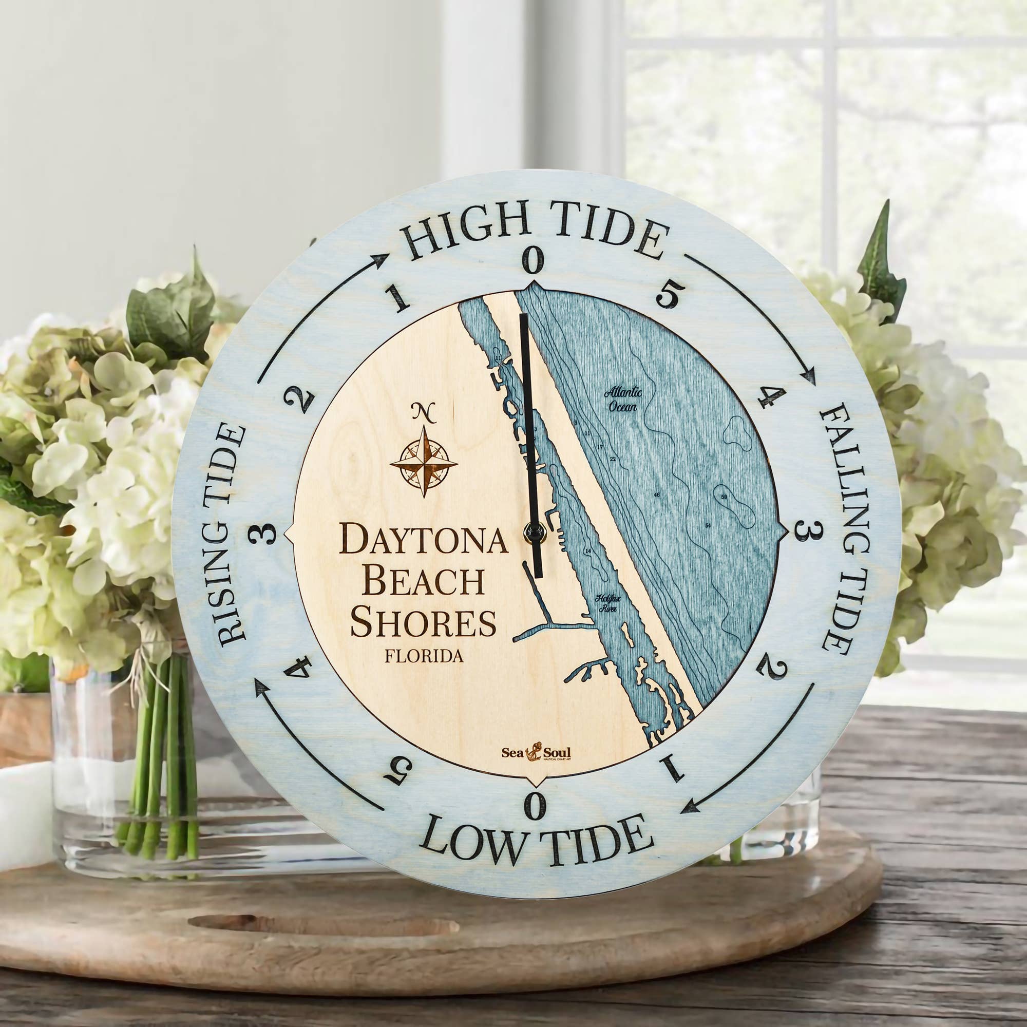 Sea & Soul Nautical Chart Art - Wholesale Wall Clock - Florida East Coast Nautical Chart Tide Clock-Many Locations47