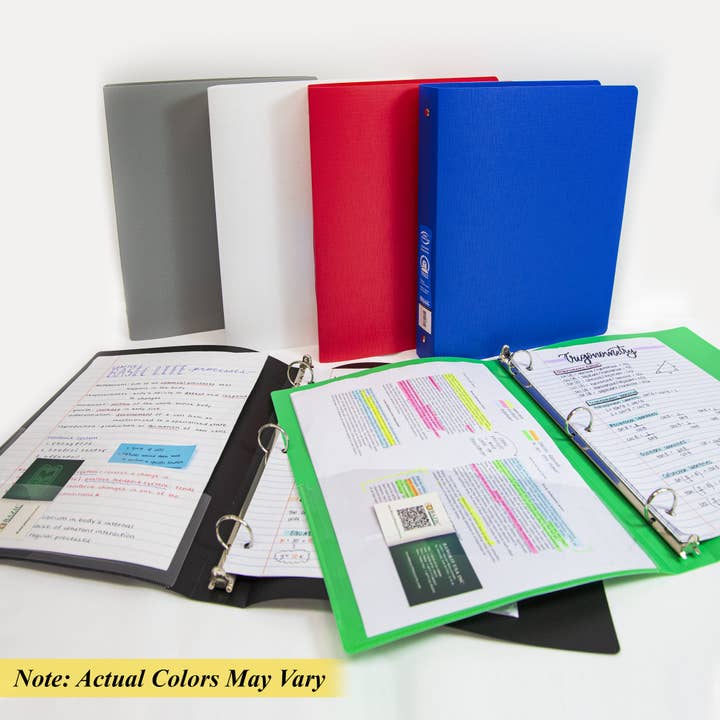 Luna Office Supply - Everyday Essential - Wholesale Binder - 1'' Matte Color Poly 3 Ring Binder with Pocket3