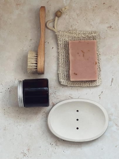 Smells Like Home Store – Saboneteira por atacado – Saboneteira oval de concreto3