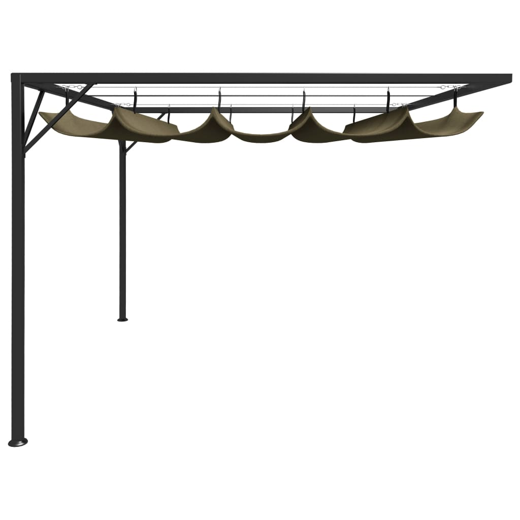Greenwestons - Wholesale Outdoor Ornament/Decor - Green's Garden Wall Gazebo with Retractable Roof 9.8'x9.8' T2