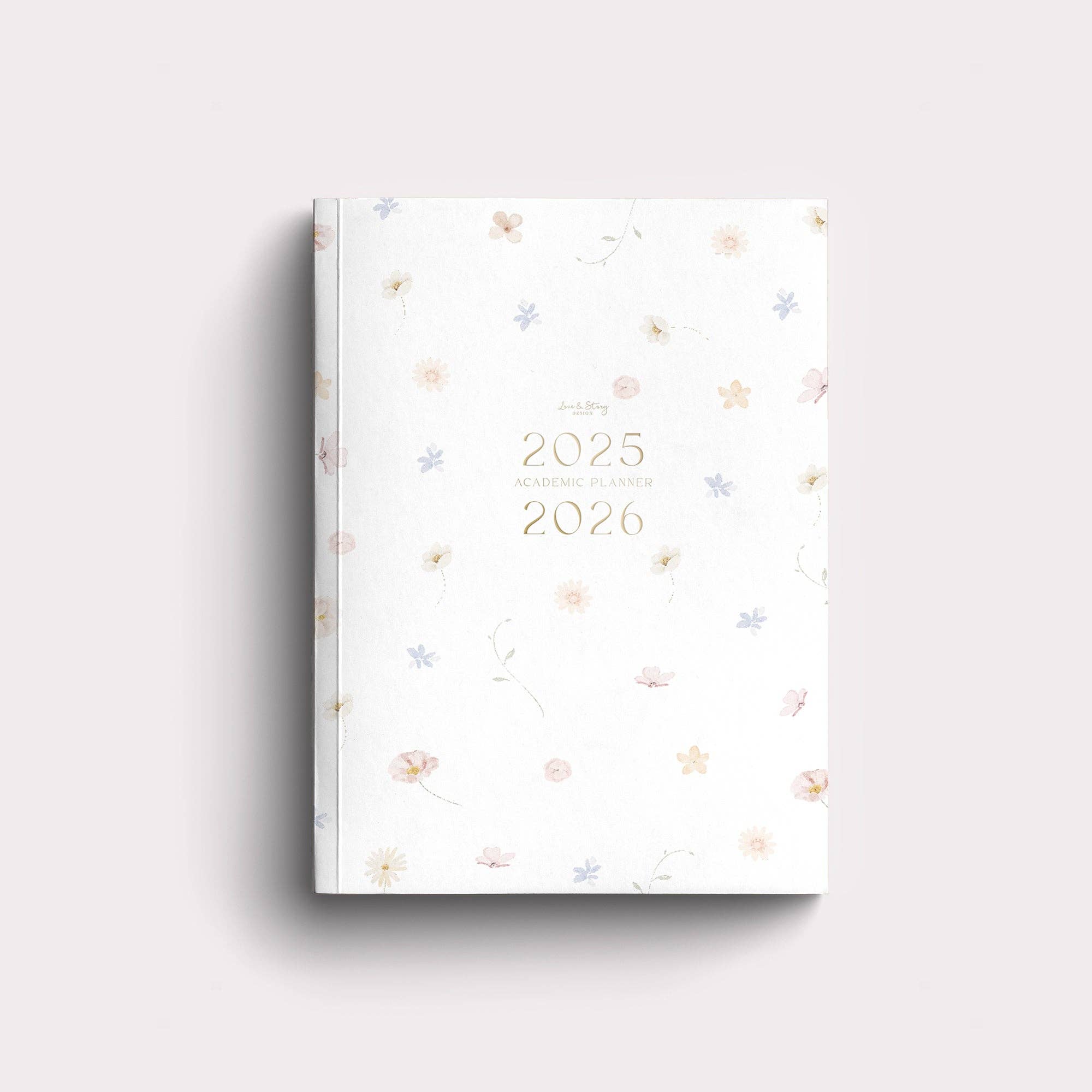 Love & Story Design - Wholesale Planner - Paperback Academic Planner 2025/2026 Petals