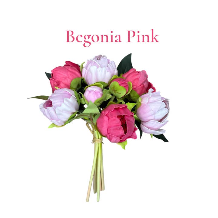 Angel Isabella - Wholesale Artificial Flowers - 10.5" Real touch artificial Peony bundle-8 Flowers and buds3