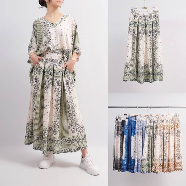 Jupe imprimé bandana 6183-2 pour la vente par Cecile Wang