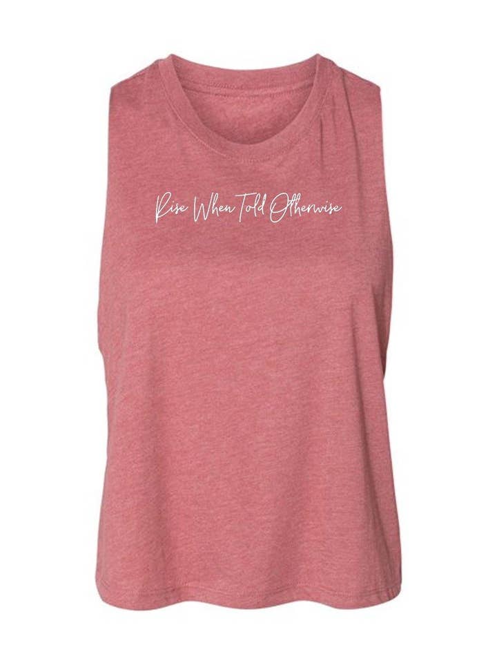 RWTO Script Racerback Crop Tank - Mauve for wholesale by RockyGains