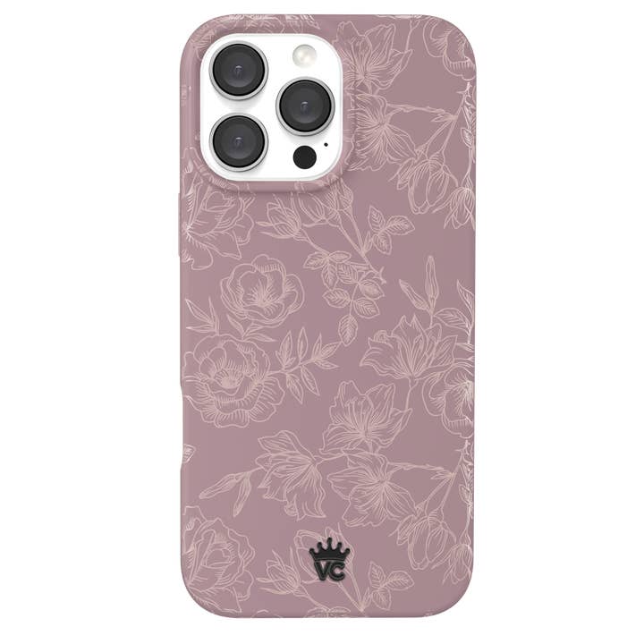 iPhone 16 Pro MaxMagSafe Case - Dusty Rose Chrome Floral for wholesale by VELVET CAVIAR