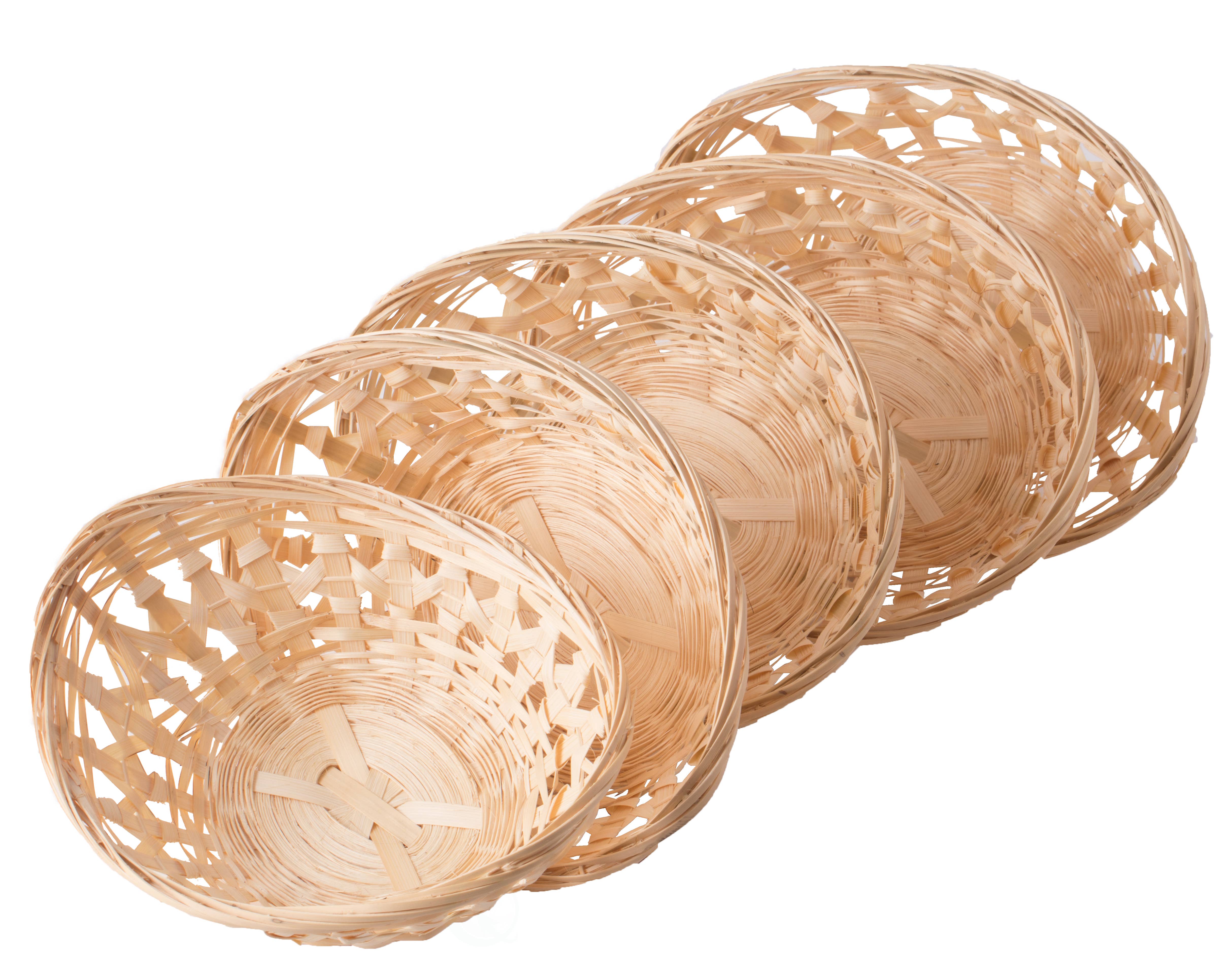Quickway Imports – wholesale Basket – Natural Bamboo Oval Bread Basket Display Trays - Set of 50