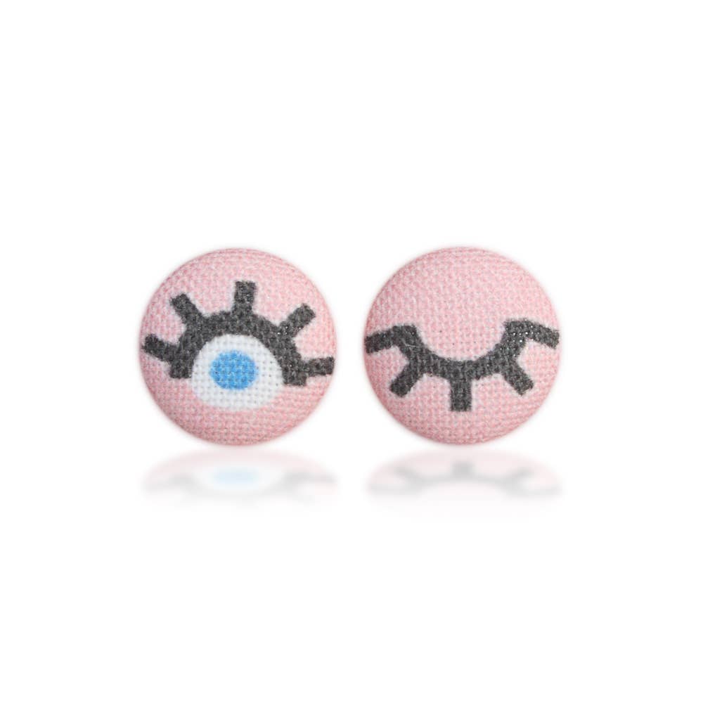 Rachel O's - Wholesale Stud/Post Earrings - Wink Fabric Button Earrings4
