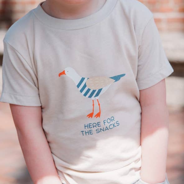Here for the Snacks Toddler Tee for wholesale by Grace + Bo