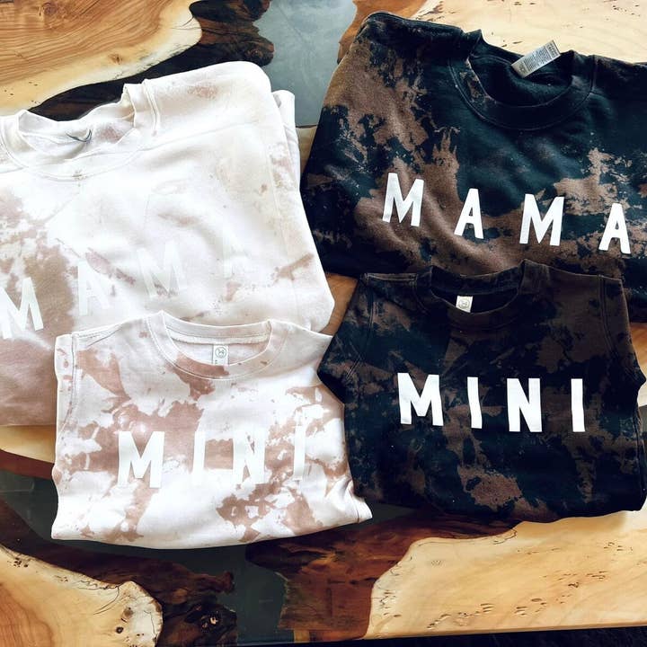 Sweet Honey Custom Creations – wholesale Sweatshirt - Barn – ”MINI” blekt matchande tröjor (blockbrev)