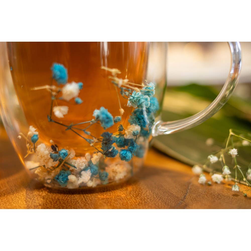 AULICA - Wholesale Coffee/Tea Cup - Double-walled tea cups with blue and white flowers - set of 23