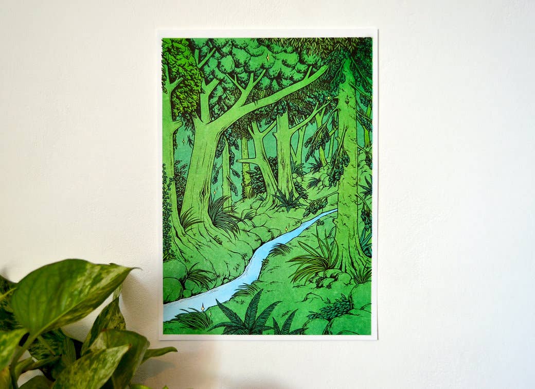 Lily Blakely - Wholesale Art Print - "Viridescent" Risograph print A4/A3