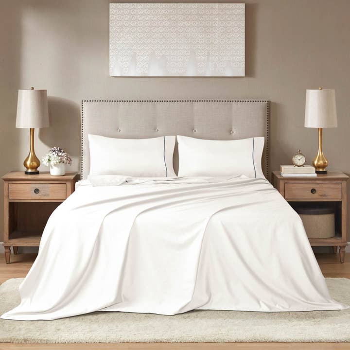 Cottonpassion_US - Wholesale Sheet Set - 4 Piece Cotton Sateen Sheet Set 400 TC embroidered