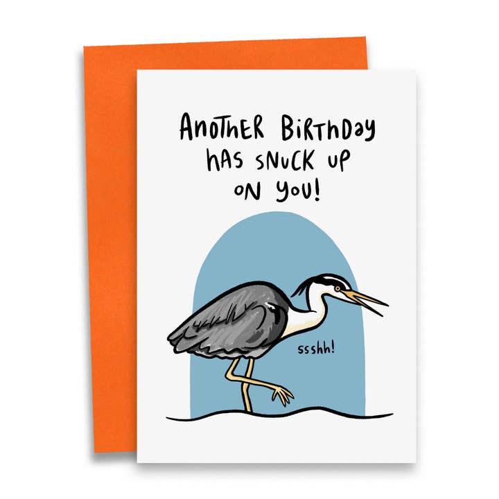 Another Year | Sneaky Heron | Funny Birthday Card for wholesale by Debmon Design