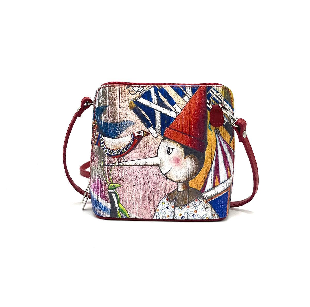 Suie Valentini srl - Wholesale Crossbody Bag - Women's - Printed genuine leather handbag, Made in Italy, art. 1124930