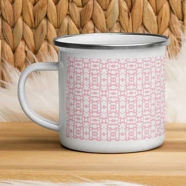 Enamel Mug- Pink Passion 2 for wholesale by Roots by Chakaras