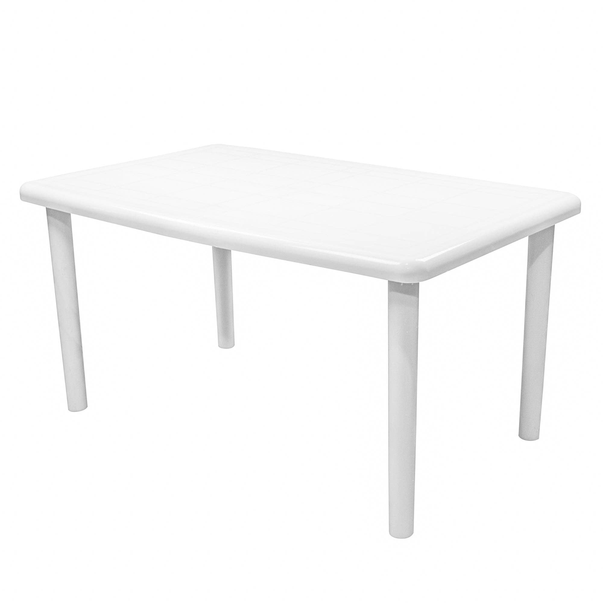 Rinkit Ltd - Wholesale Patio Table - Resol Olot Outdoor Rectangular Garden Table - White Plastic - 140 x 90cm0