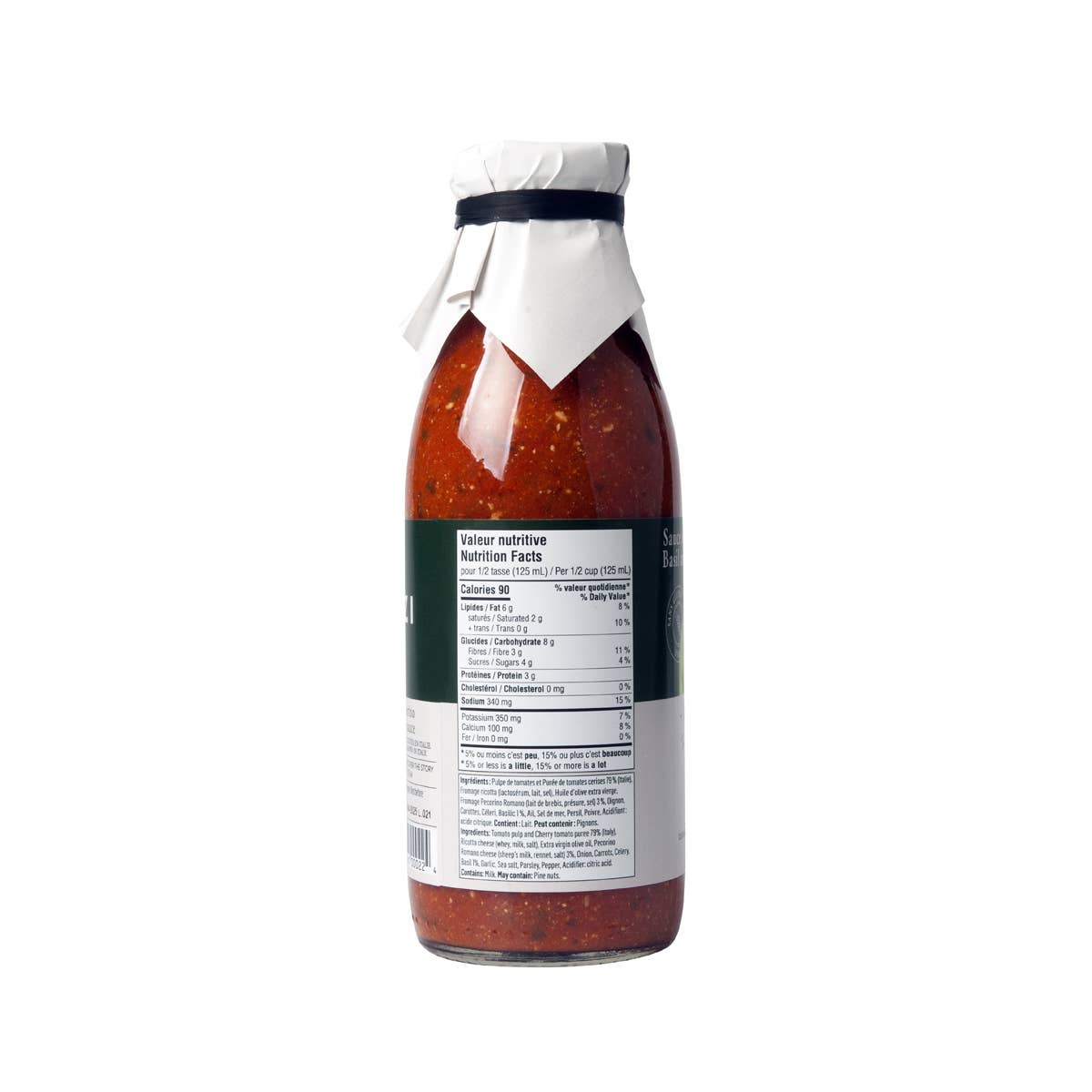 Favuzzi (Canada) - Vente Sauces - Sauce au basilic et au pecorino2