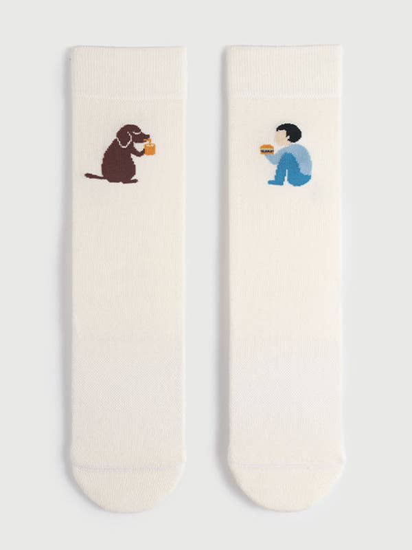 White Best Creative Socks For Pet Lovers, 2 Pairs-8 Looks! for wholesale on Faire3