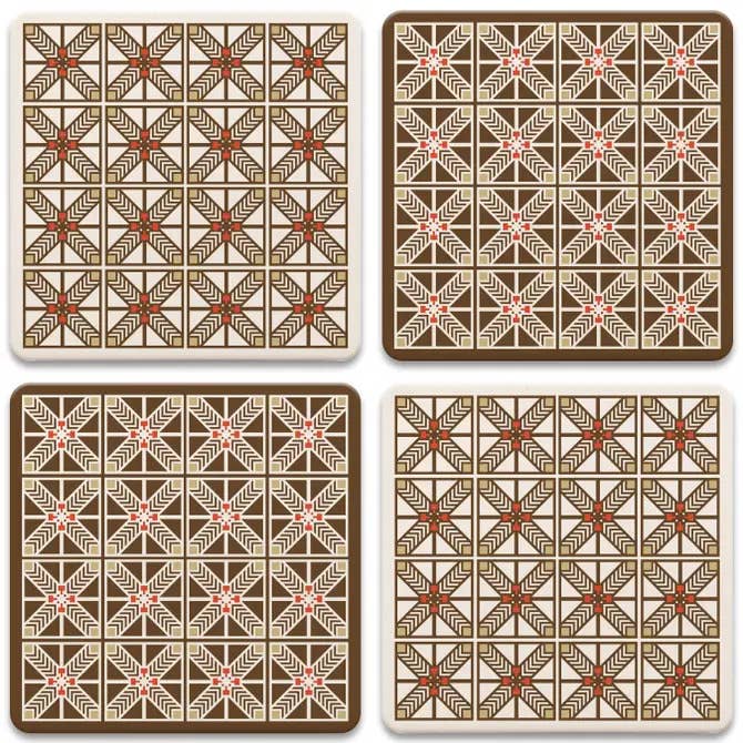 FLW "Robie Sconce" 4 Pack Assorted Image Coaster Set for wholesale by CounterArt/Highland Home/Thirstystone/CoasterStone